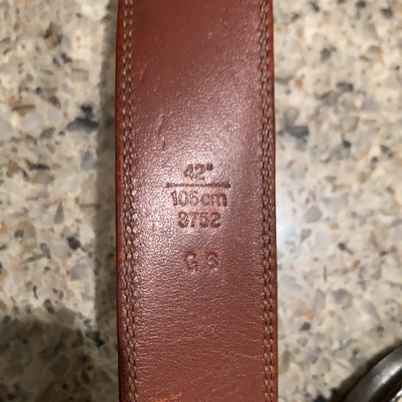 Coach 3752 Mens Dress Belt 42 Dark Brown Calfskin Leather Nickel Brass Buckle - Picture 4 of 7